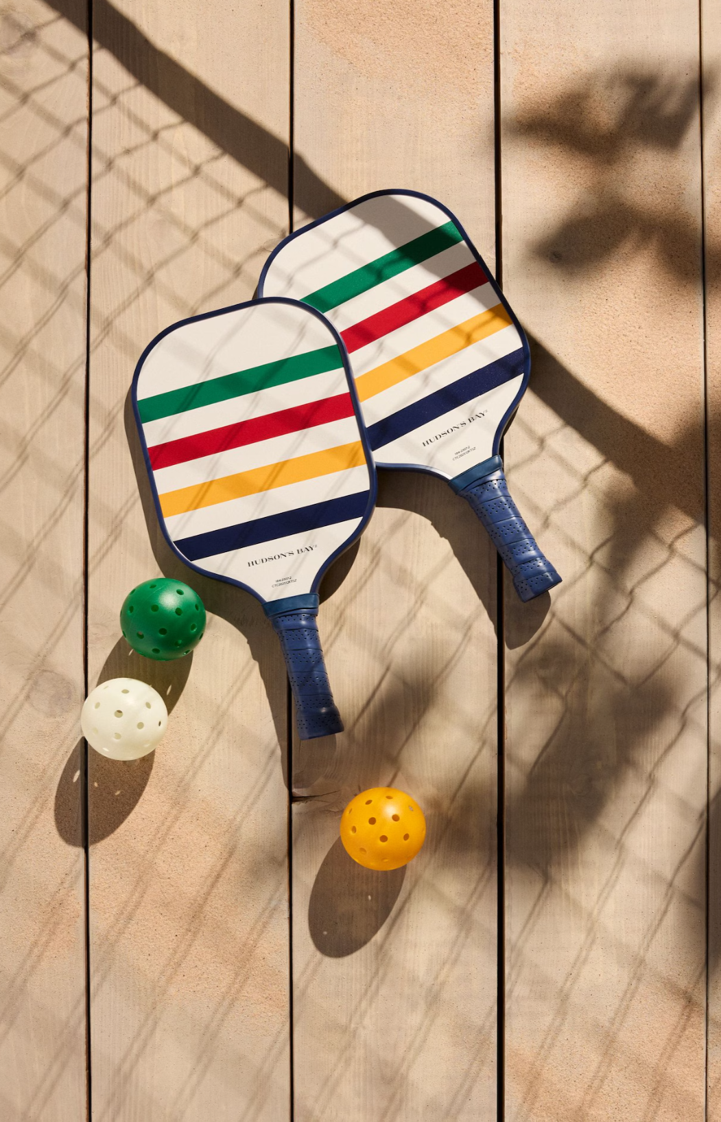 Genuine Hudson's Bay Stripes pickleball paddle set with balls