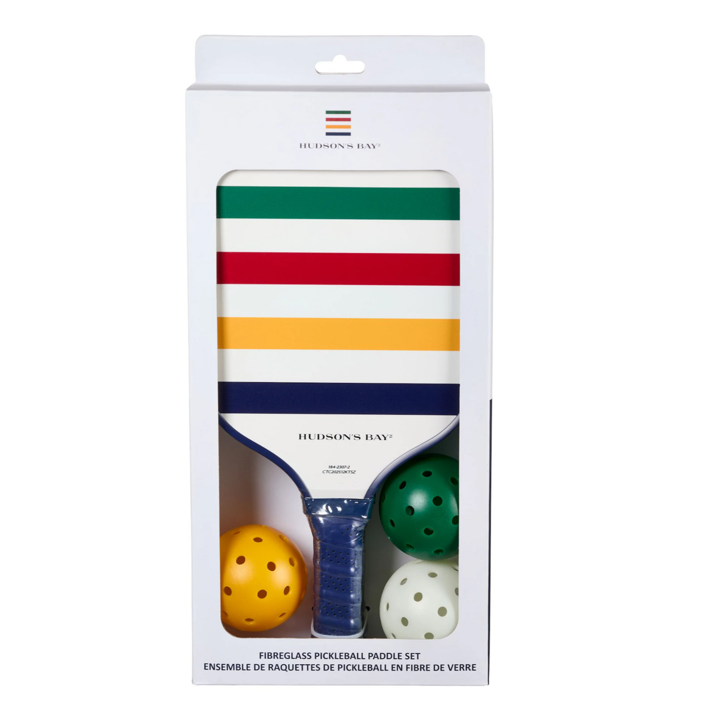 Genuine Hudson's Bay Stripes pickleball paddle set with balls