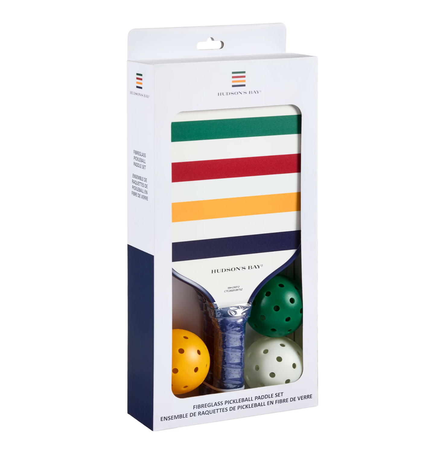 Genuine Hudson's Bay Stripes pickleball paddle set with balls